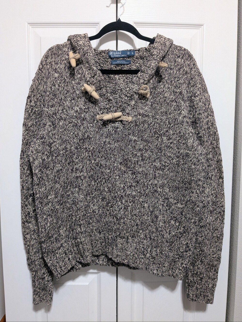 Polo By Ralph Lauren 90s Toggle Clasp Knit Sweater